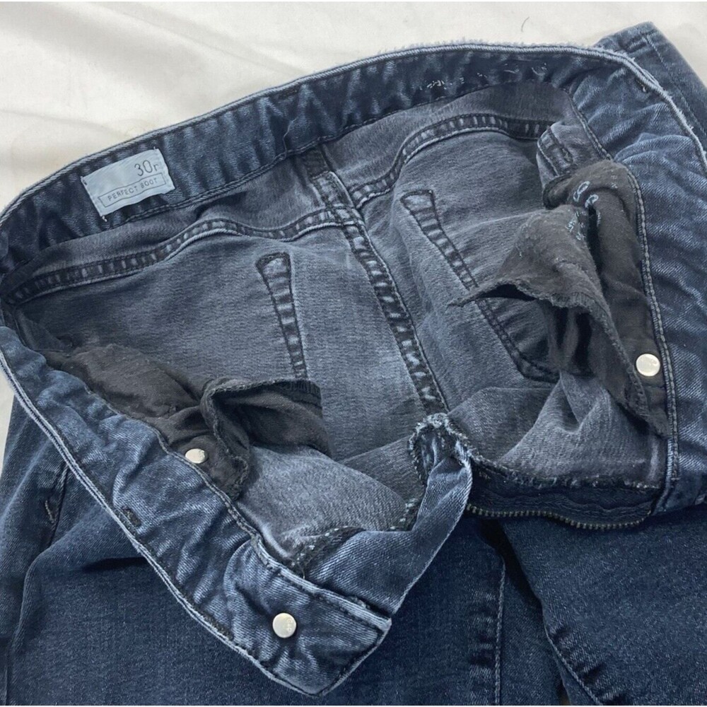 Gap 1969 Jeans Perfect Boot Indigo Blue Dark Mid 30 R 31 x 31 Womens Hippie Boho - Picture 13 of 14